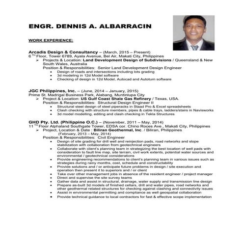 Dennis Albarracin CV 2016 March