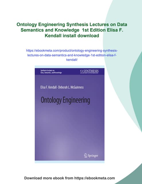 Ontology Engineering Synthesis Lectures on Data Semantics and Knowledge  1st ...