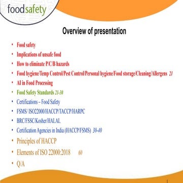 food safety in bakery industry, HACCP, Hazards, food safety system. | PPTX