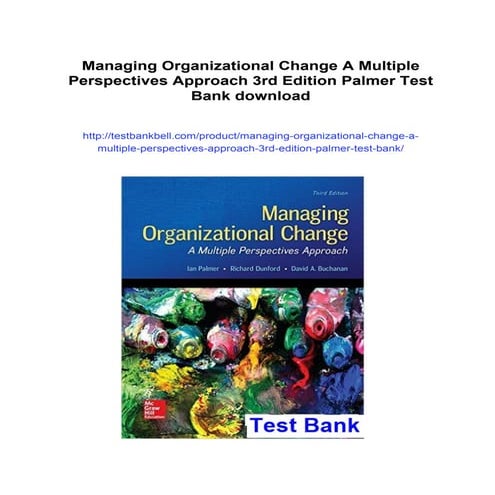 Managing Organizational Change A Multiple Perspectives Approach 3rd ...