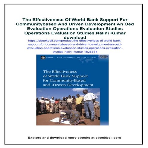 The Effectiveness Of World Bank Support For Communitybased And Driven Develop...