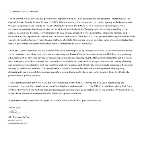 Alex Knowles letter of Rec.