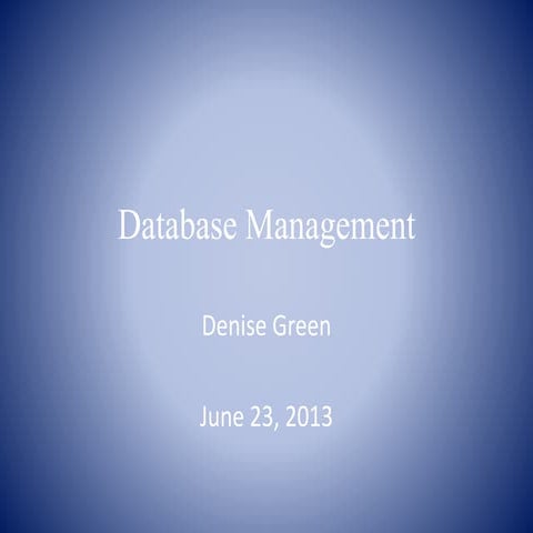 Database Management HSA