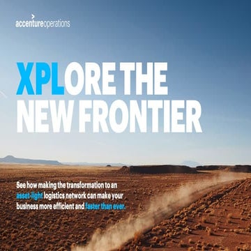 Explore the New Frontier with an Asset-Light Logistics Network