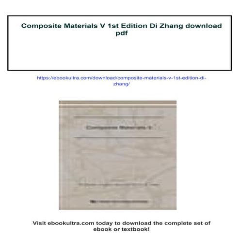 Composite Materials V 1st Edition Di Zhang | PDF