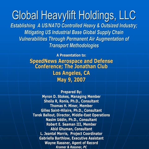 SpeedNews Aerospace and Defense Conference: A US/NATO Controlled HeavyLift In...