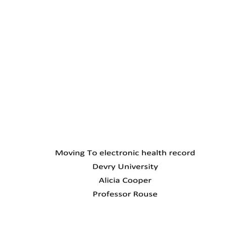 Moving To electronic health record Cooper | DOCX