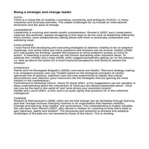 Being a strategic and change leader