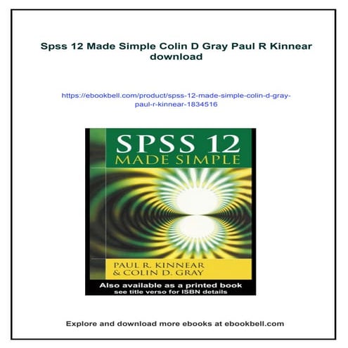 Spss 12 Made Simple Colin D Gray Paul R Kinnear
