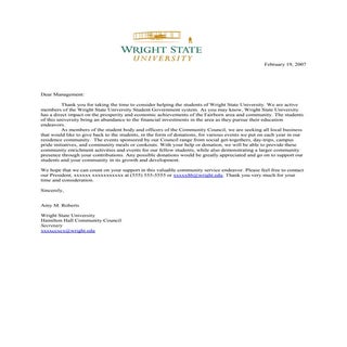 HHCC Donations - Business Letter