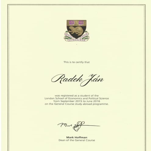 Radek JAN LSE Certification General Course 2016 End of studies | PDF