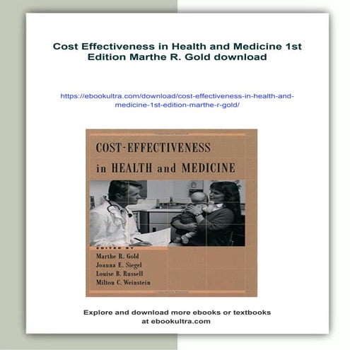 Cost Effectiveness in Health and Medicine 1st Edition Marthe R. Gold | PDF