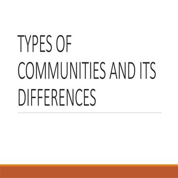 Typologies of Community | PPTX