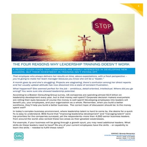 Why Leadership Training Doesn't Work