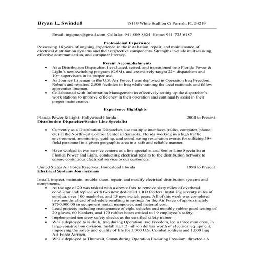 2011 Bryan L Swindell Resume (2) | DOC