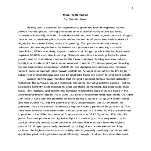 Mine Reclamation