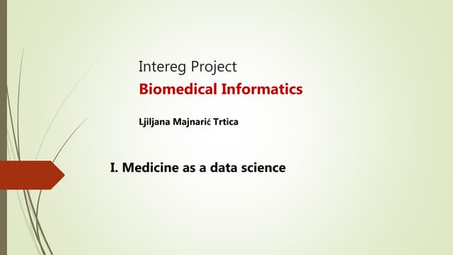 Medicine as a data science