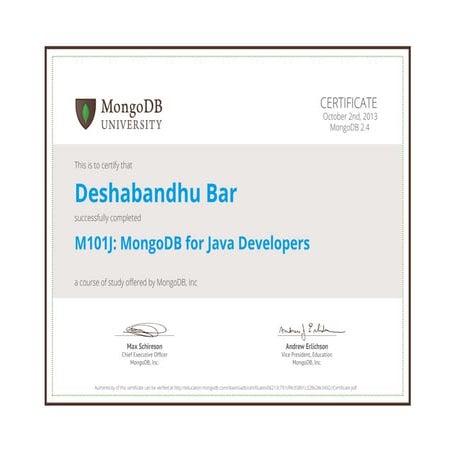 Mongodb Certificate | PDF