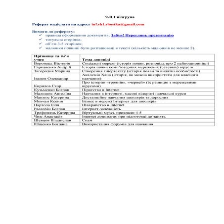 завдання реферат 9 кл