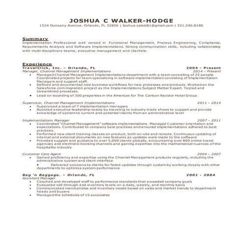 Josh Walker-Hodge Resume