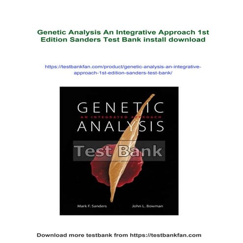 GENETIC ANALYSIS AN INTEGRATED APPROACH BY SANDERS AND BOWMAN THIRD EDITION visual data 7