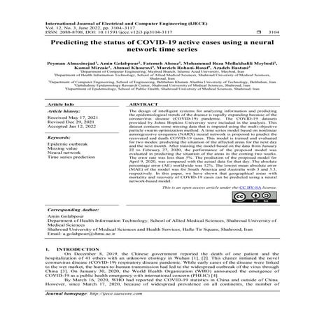 Predicting the status of COVID-19 active cases using a neural  network time s...