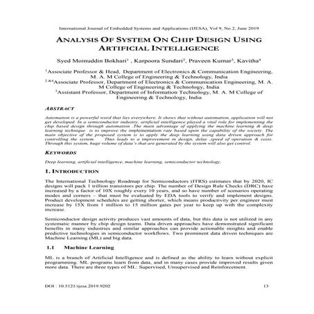 ANALYSIS OF SYSTEM ON CHIP DESIGN USING ARTIFICIAL INTELLIGENCE