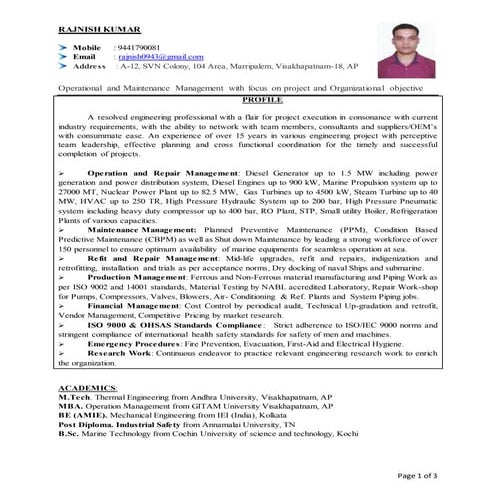 Resume Rao MVVR | RTF
