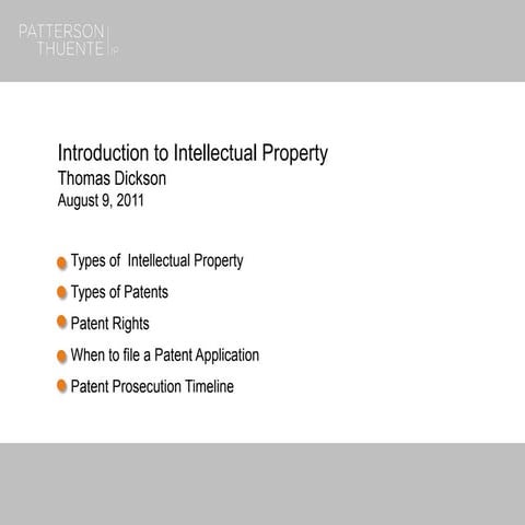 Introduction to Intellectual Property