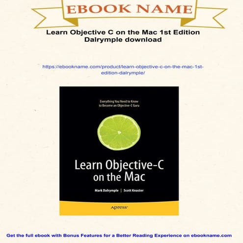 Learn Objective C on the Mac 1st Edition Dalrymple