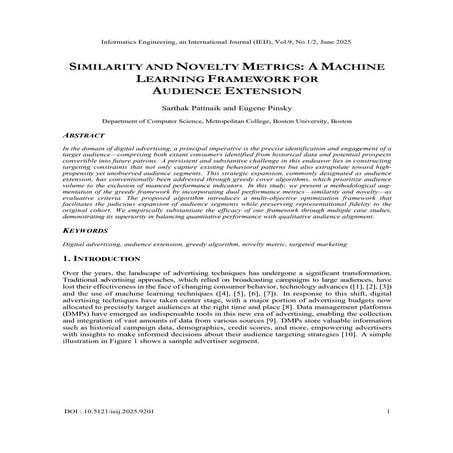 Similarity and Novelty Metrics: A Machine Learning Framework for ...