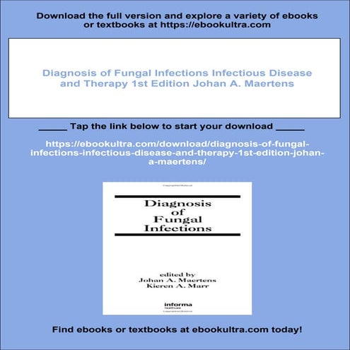 Diagnosis of Fungal Infections Infectious Disease and Therapy 1st ...
