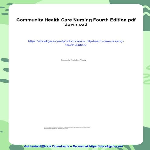 Community Health Care Nursing Fourth Edition | PDF
