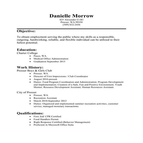 Resume Danielle Doc