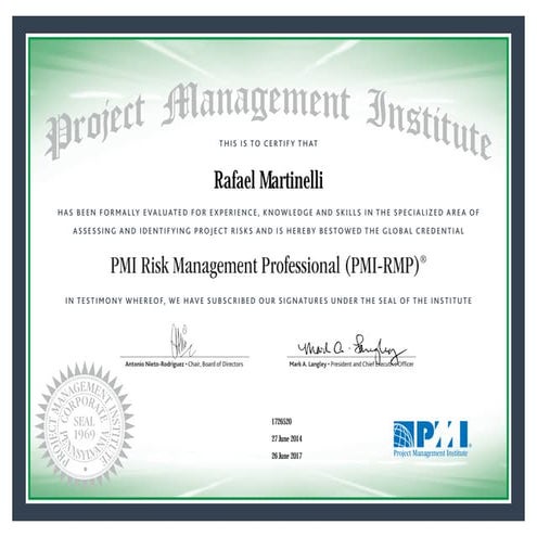 RMP Certification_1726520 | PDF