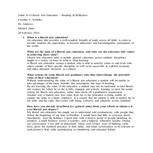 The importance of a liberal arts education | PPTX
