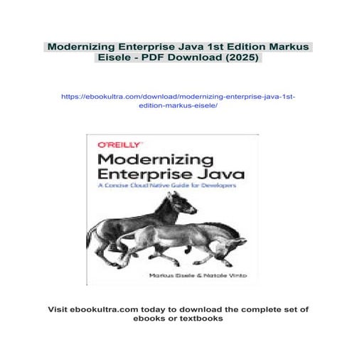 Modernizing Enterprise Java 1st Edition Markus Eisele
