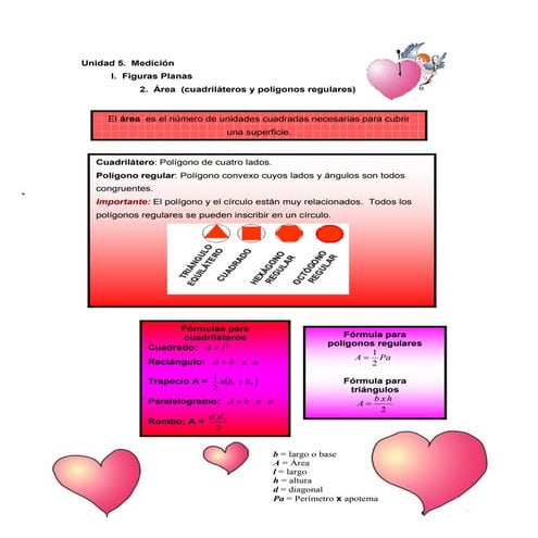 Medición - Área de cuadrilateros y poligonos