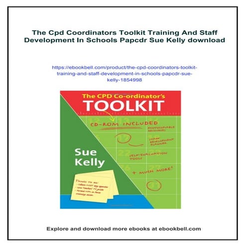 The Cpd Coordinators Toolkit Training And Staff Development In Schools Papcdr...