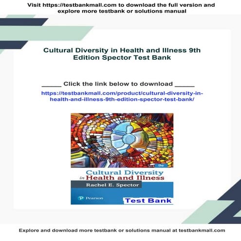 Cultural Diversity in Health and Illness 9th Edition Spector Test Bank ...