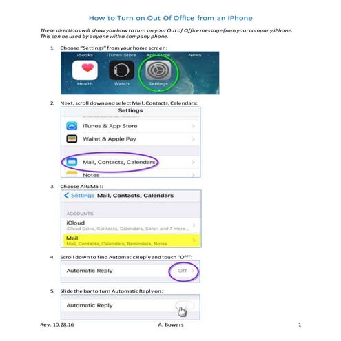 How to Turn On Out Of Office - iPhone