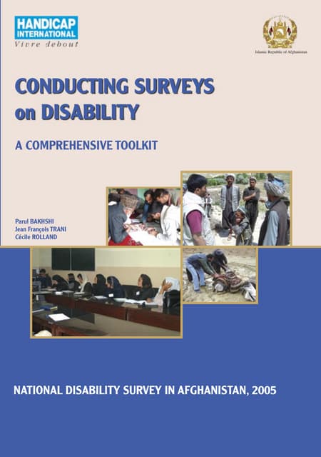 HI 92a - Conducting surveys on disability : a comprehensive toolkit