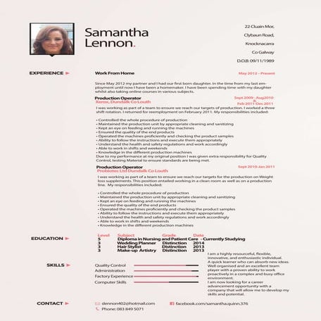 Samantha Lennon Resume | PDF