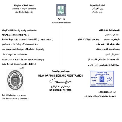 الوثيقة طبق الاصل | PDF