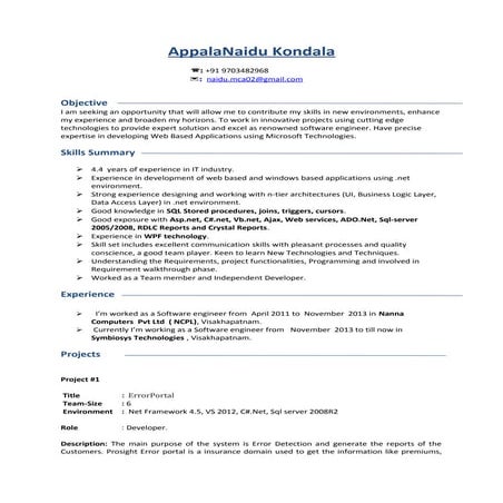 Appalanaidu_4.4 Years Exp in DotNet Technology