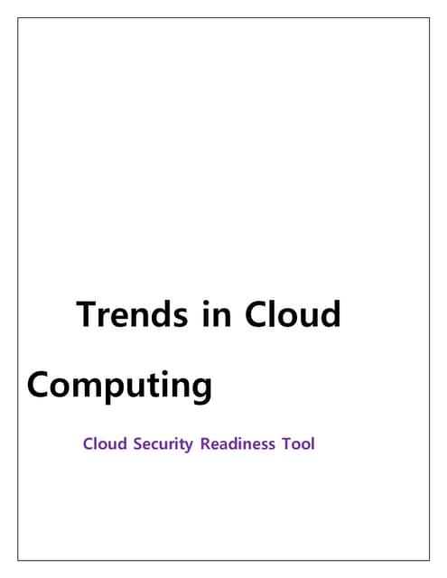 Trends in Cloud Computing