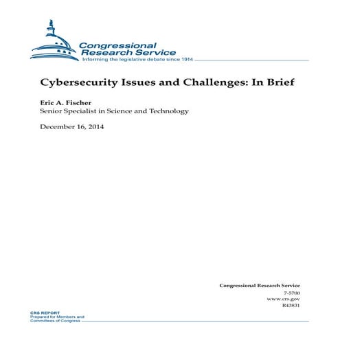 Cybersecurity Issues and Challenges