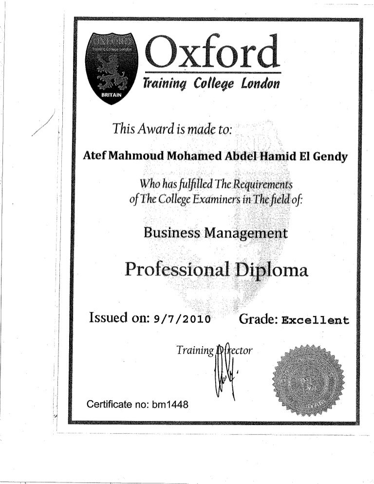 5.Oxford Business manageDiploma Atef