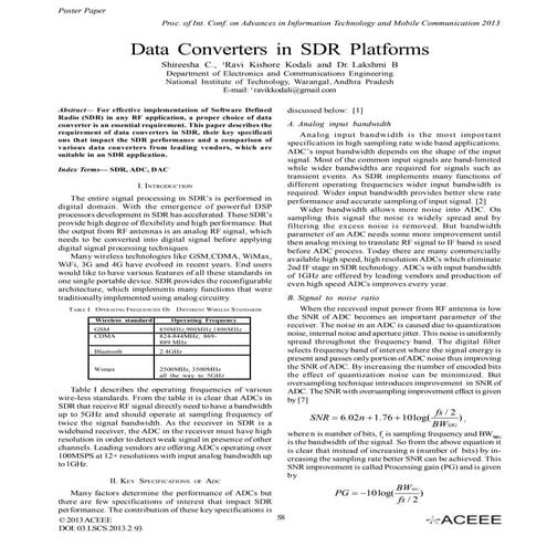 Data Converters in SDR Platforms