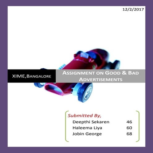 Advertisement & Sales Promotion - Some "Good" & "Bad" Advertisements